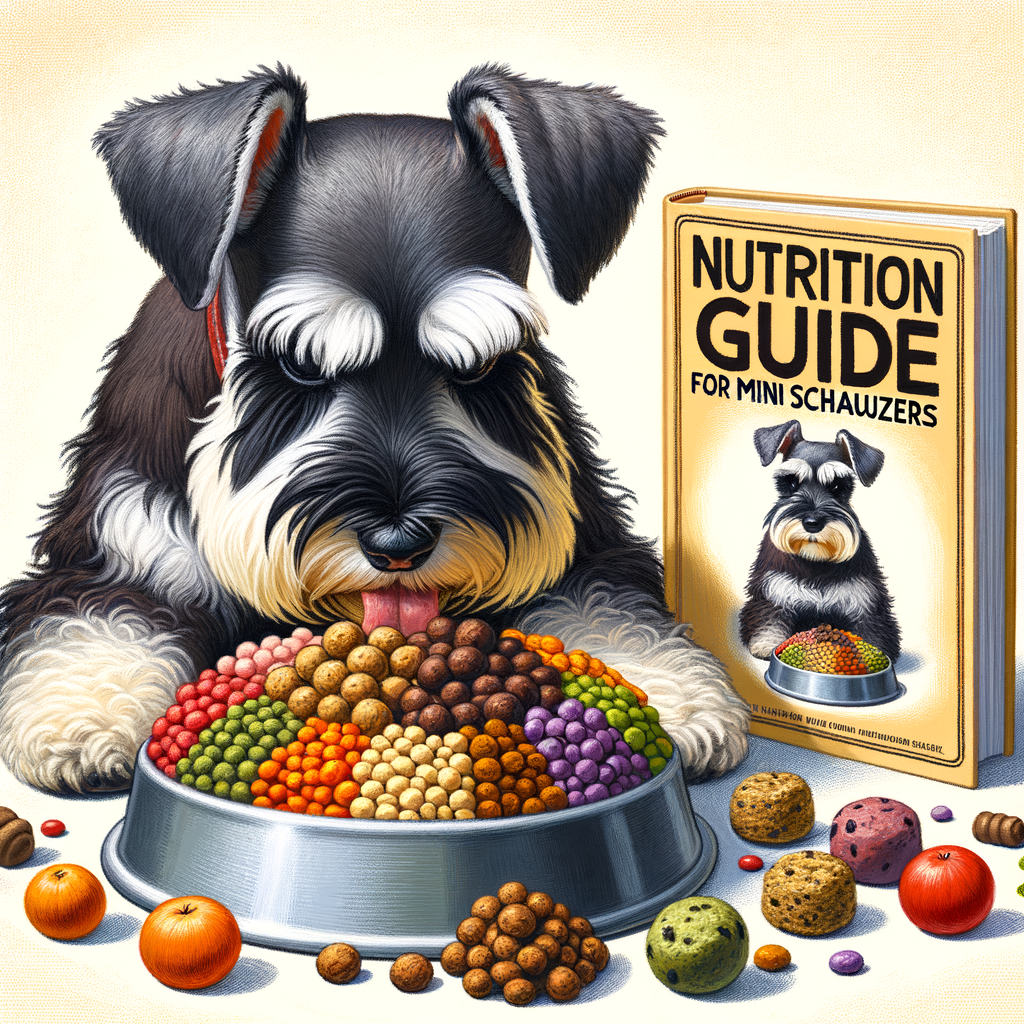 Mini Schnauzer enjoying healthy homemade dog food, illustrating the benefits of a homemade diet and nutrition guide for Mini Schnauzers.