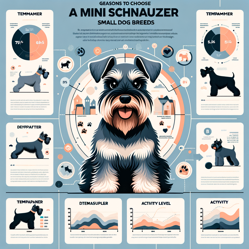 Infographic comparing Mini Schnauzer characteristics with other small dog breeds, highlighting lifestyle compatibility and reasons for choosing a Mini Schnauzer as the best fit small dog breed for different lifestyles.